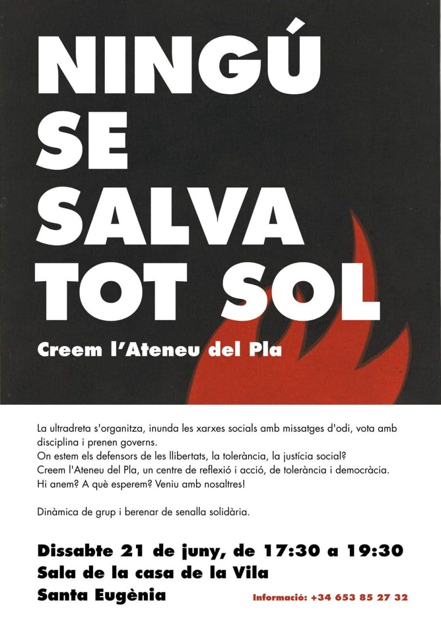 Ningú se salva tot sol (avui!) Ningú se salva tot sol (avui!)