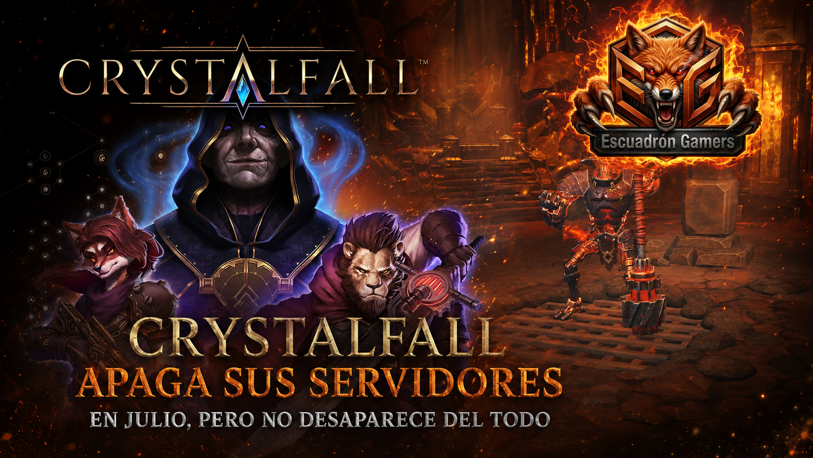 Crystalfall apaga sus servidores en julio, pero no desaparece del todo