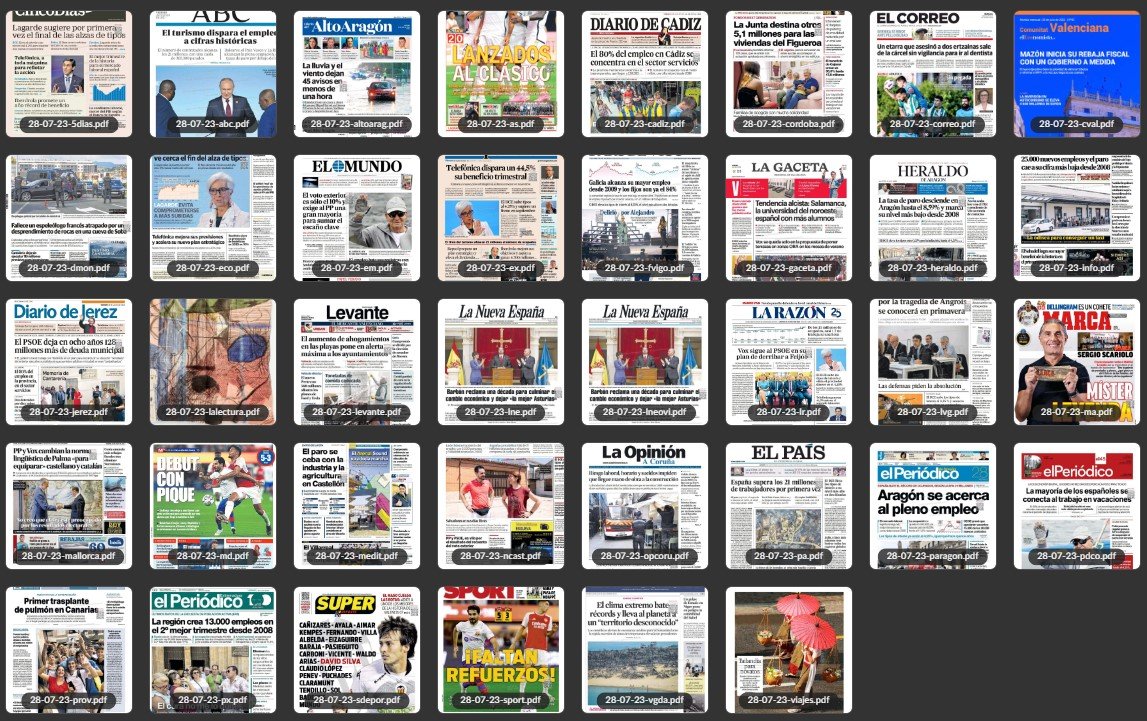Prensa de España un sólo link a la capeta de Mega que contiene los Diarios
