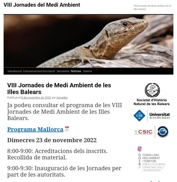 VIII Jornades de Medi Ambient de les Illes Balears (23-11-22)