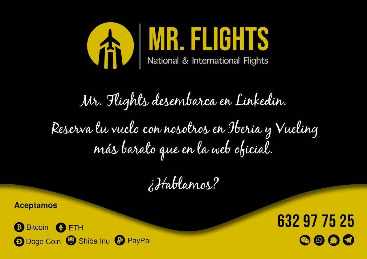 MR.FLIGHTS ventas de vuelos - Foro Ofertas Comerciales de Viajes