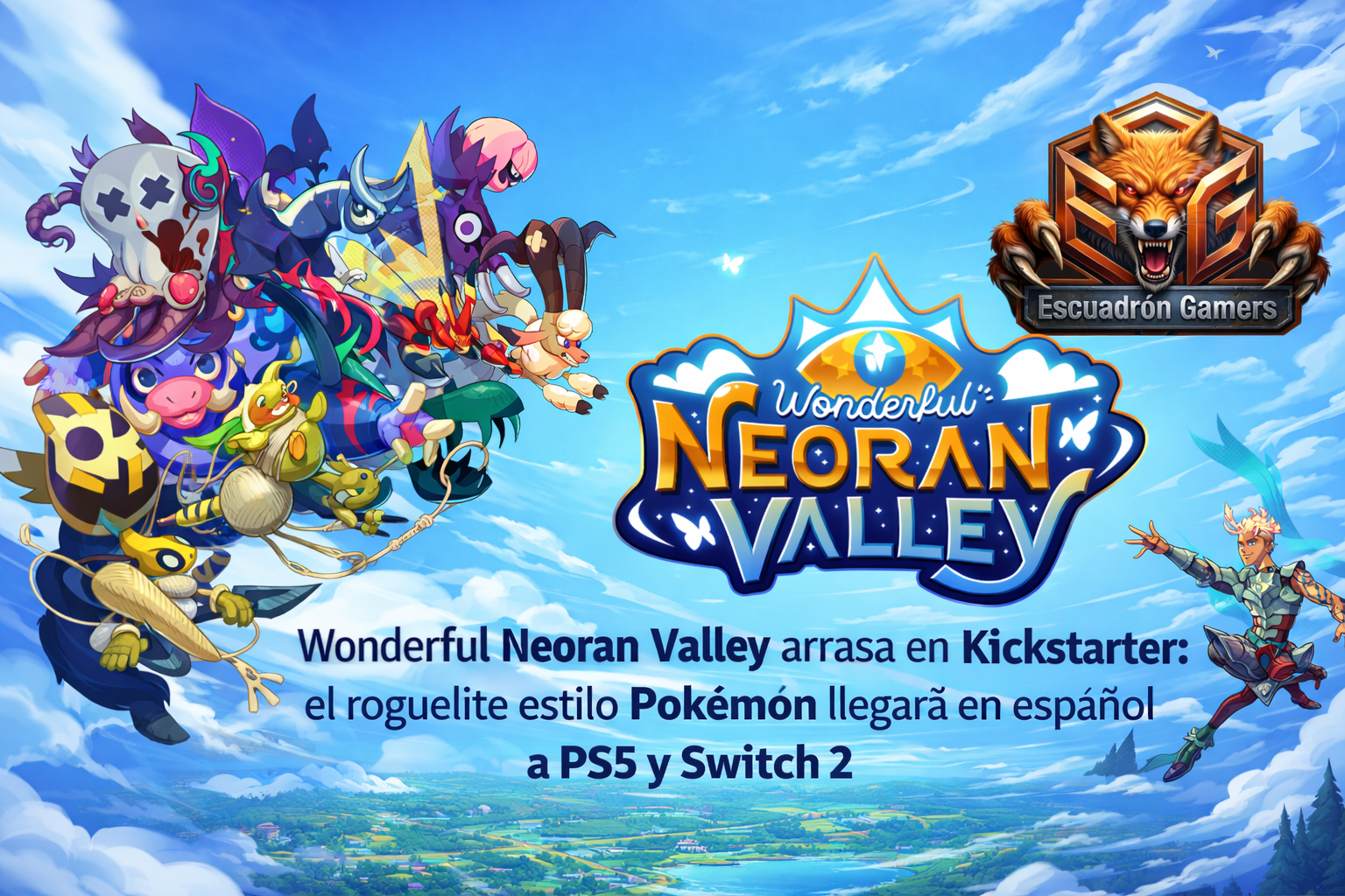 Wonderful Neoran Valley arrasa en Kickstarter: el roguelite estilo Pokémon llegará en español a PS5 y Switch 2