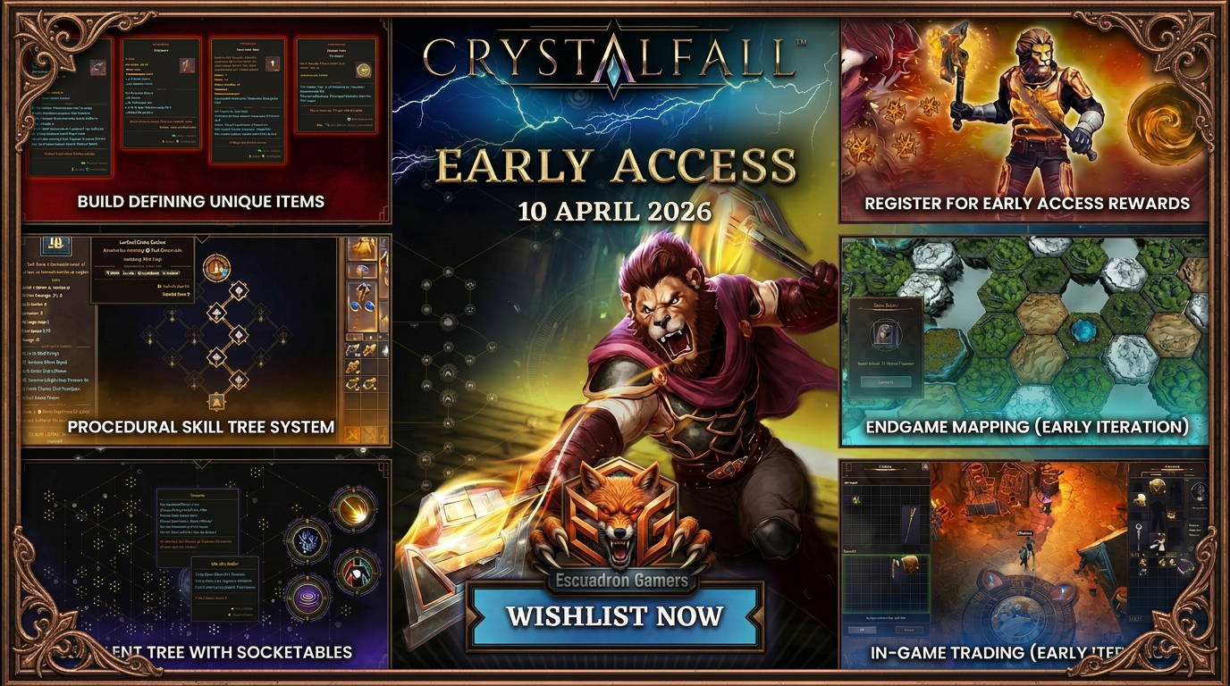 El ARPG gratuito Crystalfall retrasa su Early Access en Steam hasta el 10 de abril