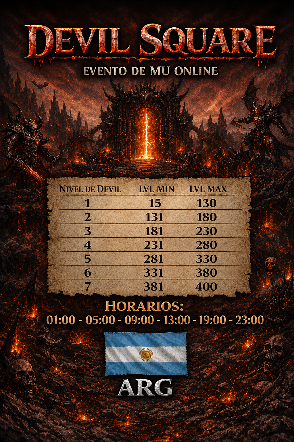 Horarios de Eventos Parte 2 - MU KRASUS