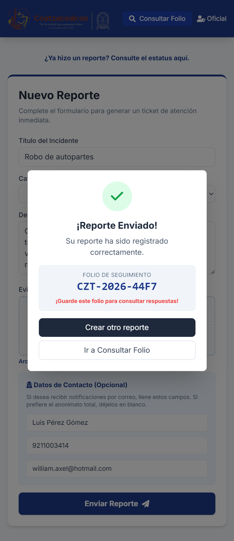 Dashboard de mando policial