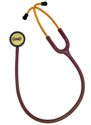 FONENDOSCOPIO OIS 300 GMD COLOR CHERRY GMD x 1 Fonendoscopio con tubos auriculares de aluminio y campana de acero inoxidable, diseñado para una auscultación clara y precisa. Su diseño en ;Y; mejora la transmisión del sonido
