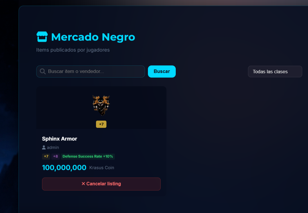 Tienda Mercado Negro P2P