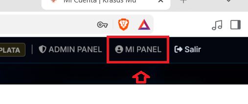 Sección Mi Panel