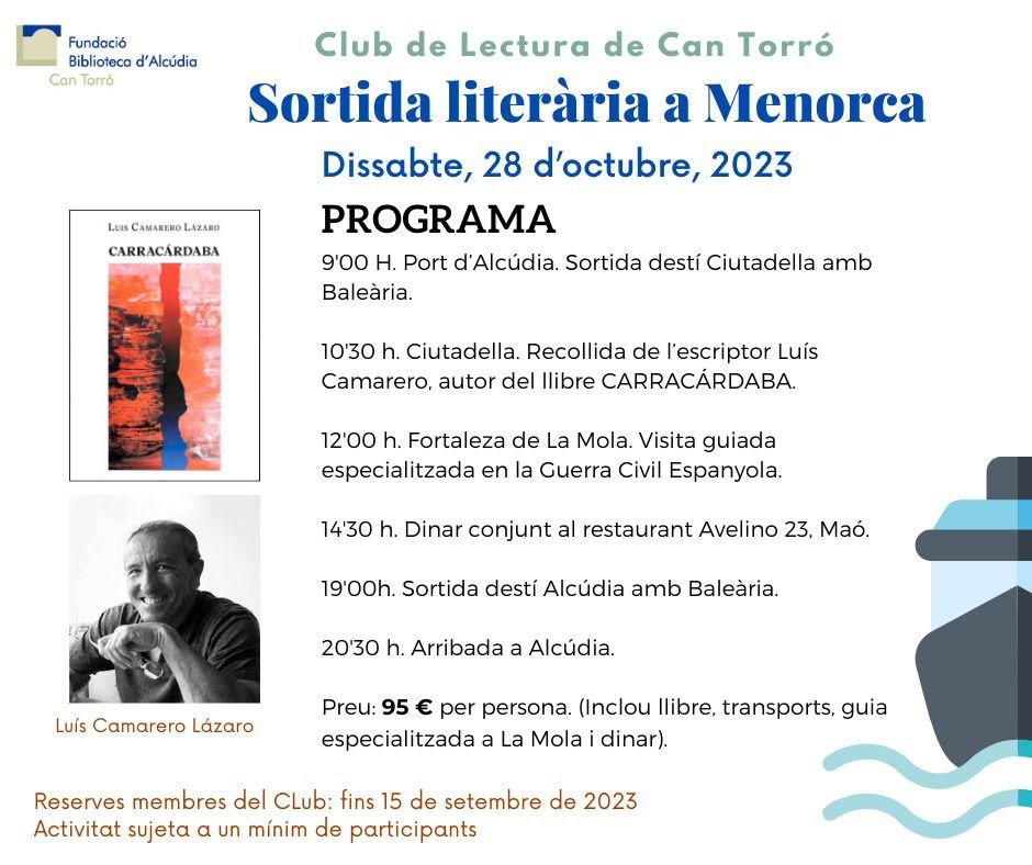 Sortida literària a Menorca (28-10-23)