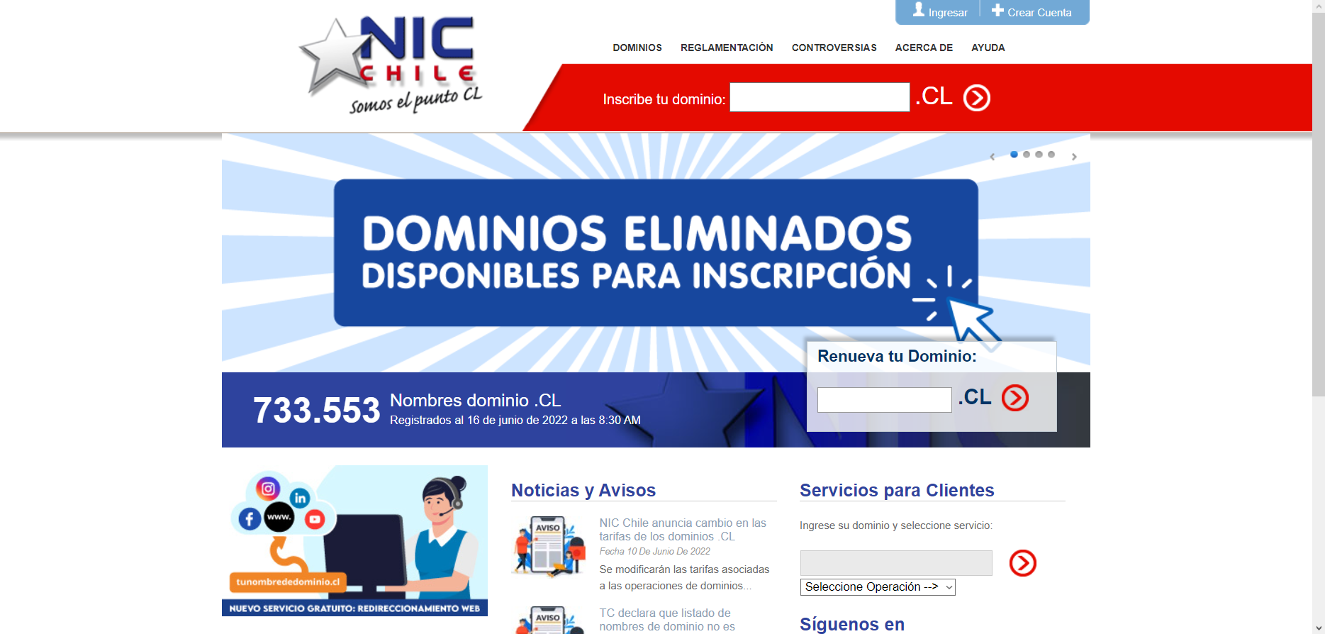 Nic.cl - inscribir dominios