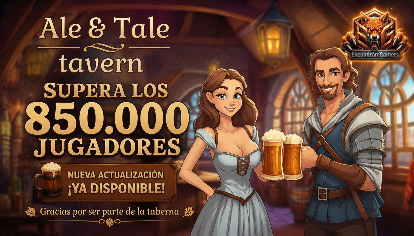Ale & Tale Tavern supera los 850.000 jugadores y anuncia nueva actualización