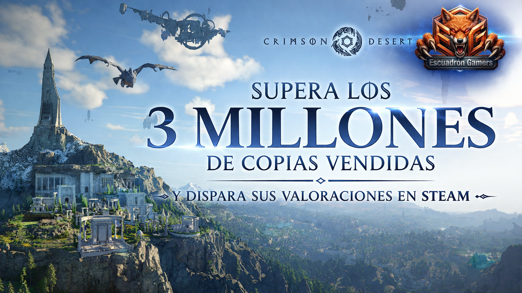 Crimson Desert supera los 3 millones de copias vendidas y dispara sus valoraciones en Steam
