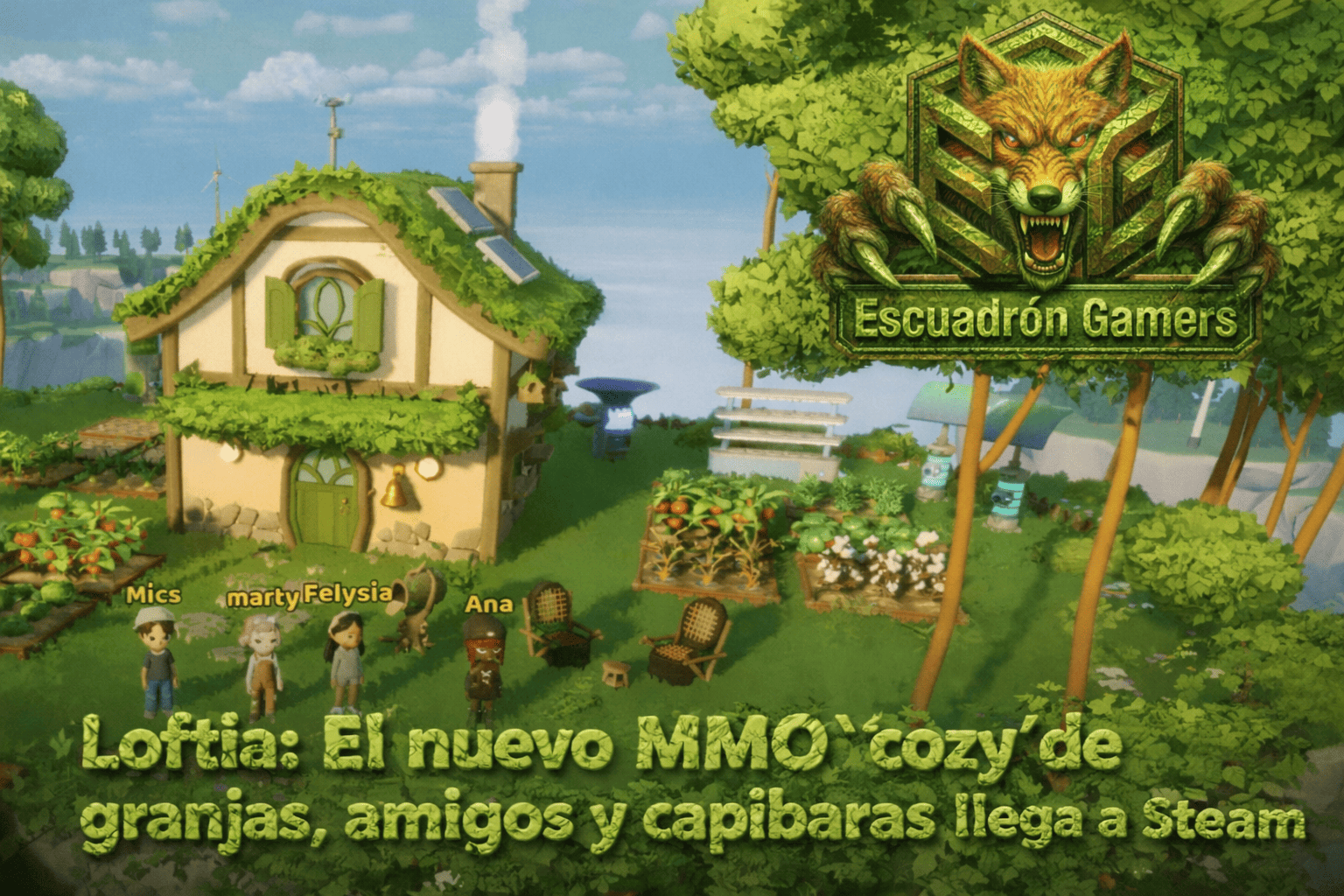  Loftia: El nuevo MMO 'cozy' de granjas, amigos y capibaras llega a Steam