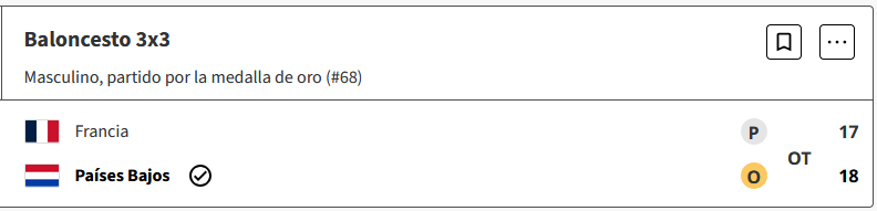 Países Bajos gana en la final a Francia el oro del baloncesto 3x3  masculino en los Juegos Olimpicos Paris 2024 7HG3Zh9