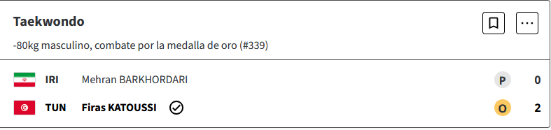 Firas Katoussi de Túnez, gana la medalla de oro masculina de -80 kg de taekwondo en Paris 2024 IGcua3k