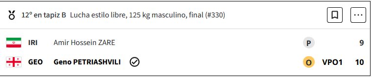 Geno Petriashvili de Georgia, gana la medalla de oro, de Lucha Libre masculino de 125 kg, en los Juegos Olimpicos Paris 2024 VeRWg96