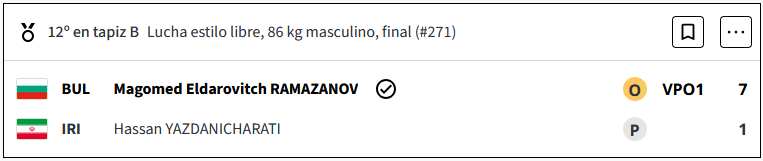 Lucha libre: Magomed Ramazanov de Bulgaria gana el oro en 86 kg masculino en los Juegos Olimpicos Paris 2024 We1kgI2