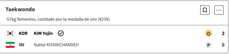 Kim Yujin de Corea del Sur se llevó el oro en Taekwondo, en -57 kg femenina, en los Juegos Olimpicos Paris 2024 EbWDdCi