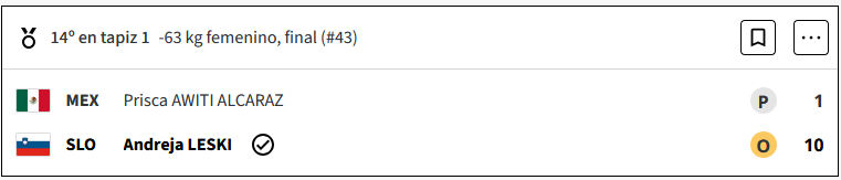La judoca de Eslovenia Andreja Leski se queda con el oro en la final de 63 Kg femenino al vencer a la mexicana Prisca Alcaraz que se lleva la medalla de Plata en Paris 2024  IdxayjQ