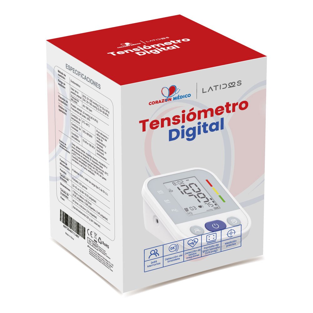 TENSIOMETRO DIGITAL LATIDOS CORAZON MEDICO CM-BPM-30A Corazón Médico  x 1 