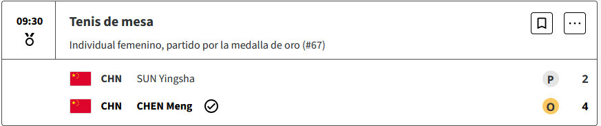 Chen Meng de China gana el oro y retiene el título olímpico en el tenis de mesa femenino de Paris 2024 NCxX2v0