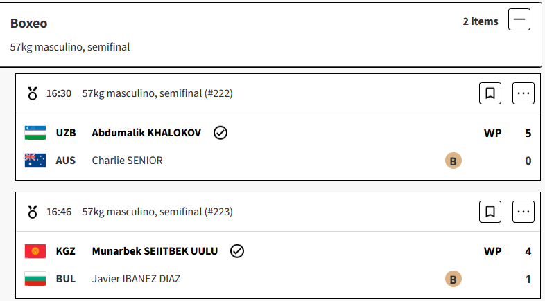 Abdumalik Khalokov de Uzbekistán, gana la medalla de oro en Boxeo 57kg masculino, en los Juegos Olimpicos Paris 2024 Nkpazsx